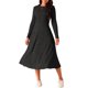 thumbnail image 2 of Vestidos de Otoño para Mujer INSPIRE CHIC Manga Larga Cuello Redondo Punto Línea A Casual Midi Vestido S Negro, 2 of 5