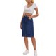 thumbnail image 2 of Faldas de Mezclilla para Mujer INSPIRE CHIC Cintura Alta Abertura Trasera Largo a la Rodilla Faldas de Jean Azul Oscuro L, 2 of 6
