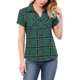 thumbnail image 1 of INSPIRE CHIC Camisas de Cuadros para Mujer Cuello en Punta Abotonado Blusas de Regreso a Clases Verde S, 1 of 7