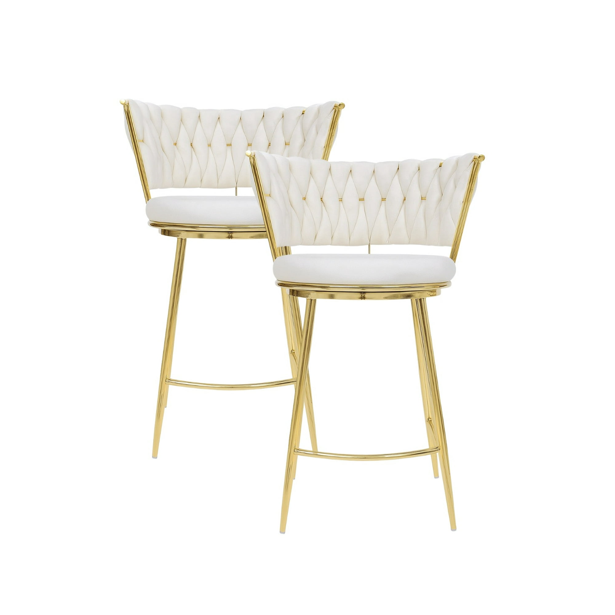 Habita2 Chile - Pack 2 Silla De Bar Queen 66cm Fijo - Blanc/crudo