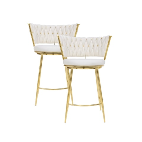 Habita2 Chile - Pack 2 Silla De Bar Queen 66Cm Fijo - Blanc/Crudo