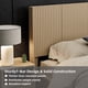 thumbnail image 3 of Wood Headboard Queen Size, 64.4" Wide Wooden Queen Headboard Only, Modern Farmhouse Headboards, Wall Mounted Fluted Panel, Wingback Boho Headboards, Natural Oak, 3 of 3