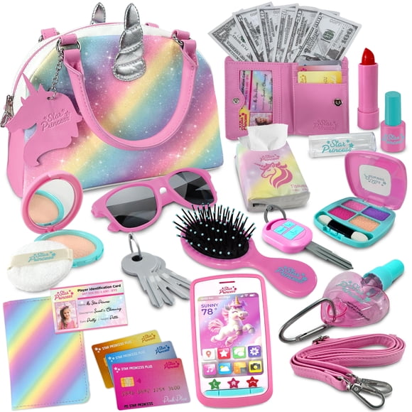 Set de juego de simulación de unicornios con forma de estrella y princesa de Play Purse para niñas