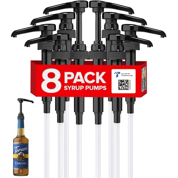 Bomba dosificadora para jarabe de café Little Squirt, paquete de 8, compatible con botellas de 750 ml