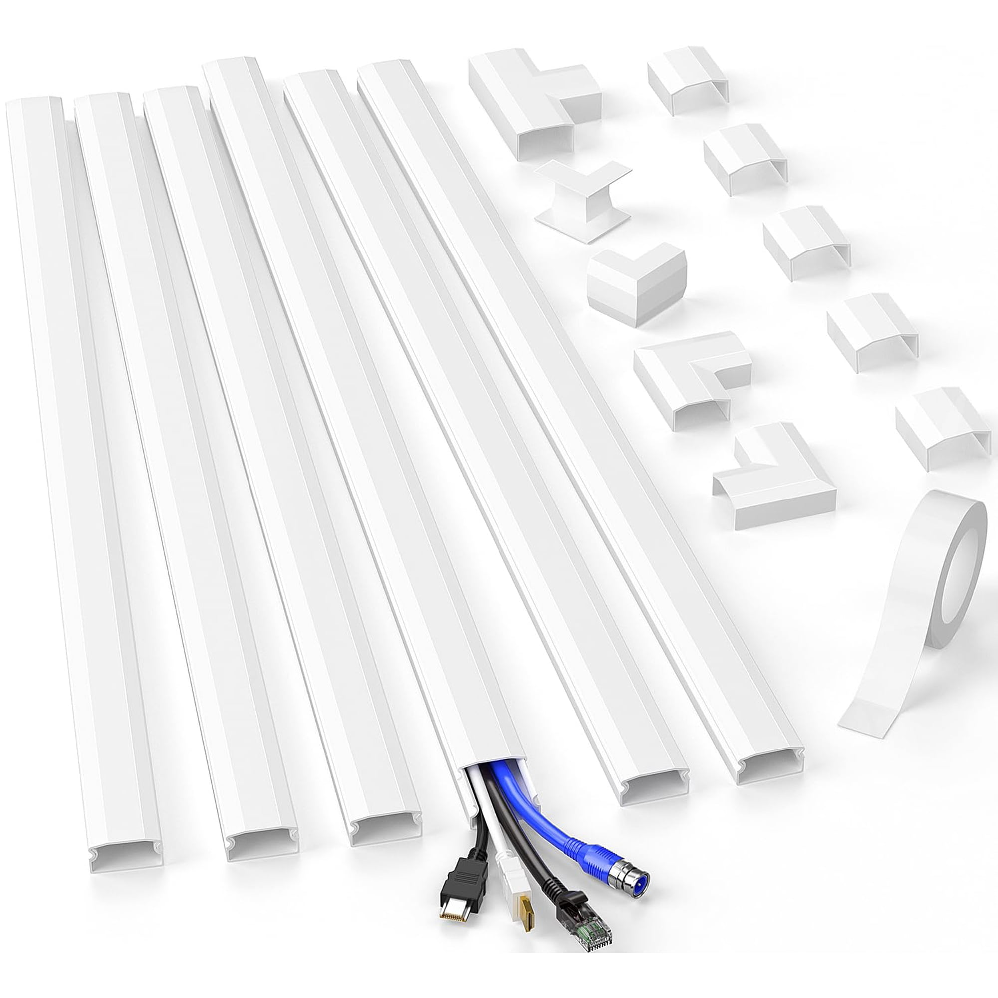Cord Hider Delamu Cc02 Para Cables En Pared, Kit De Gestión De Cables