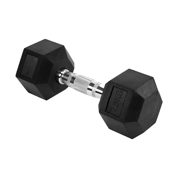 Mancuerna Hexagonal Cromada 7.5 Kg Recubierta En Goma (unidad)