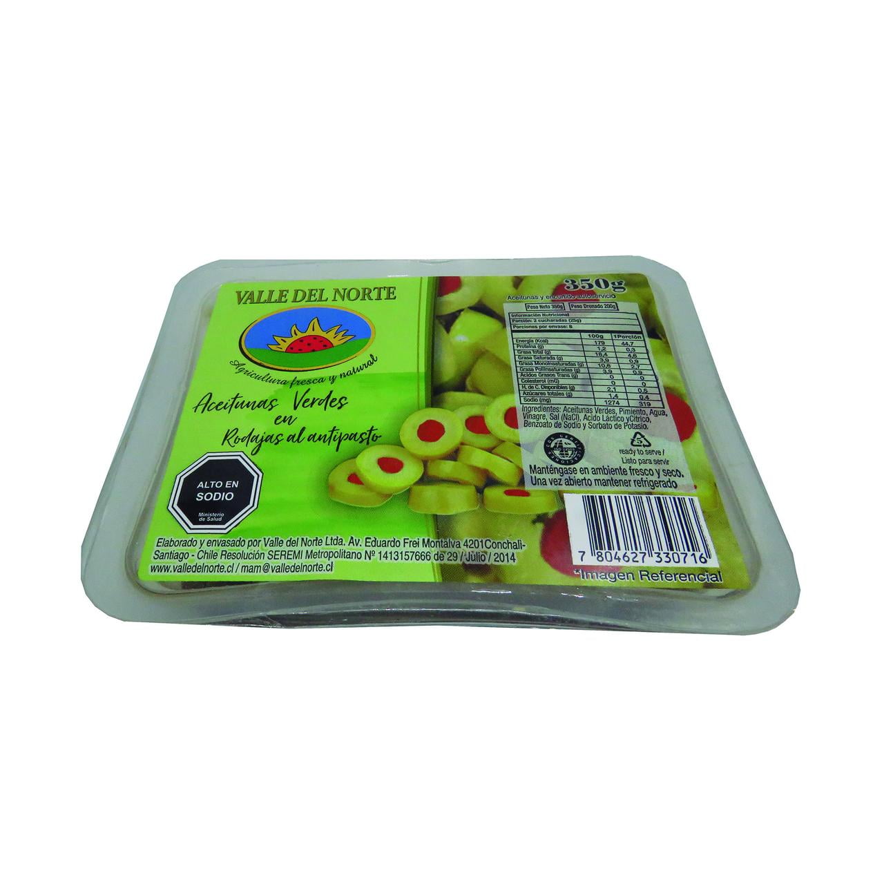 Aceitunas Verdes En Rodajas 350 g Valle del Norte
