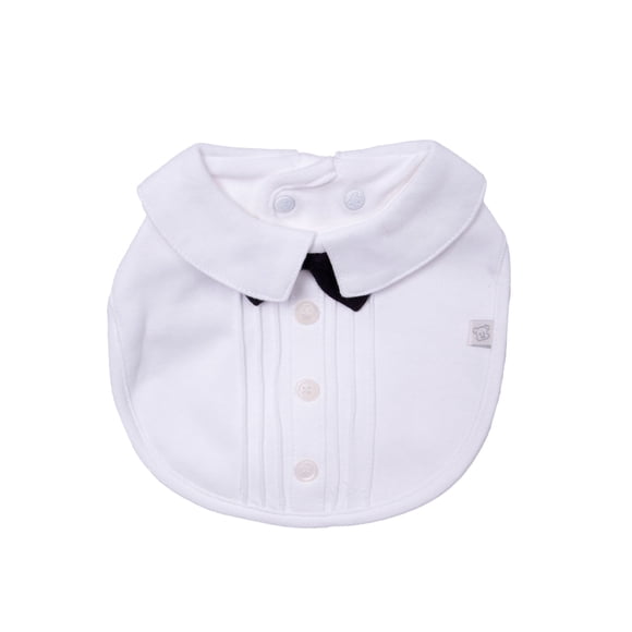Babero Recién Nacido Niño Estilo Camisa con Humita Blanco