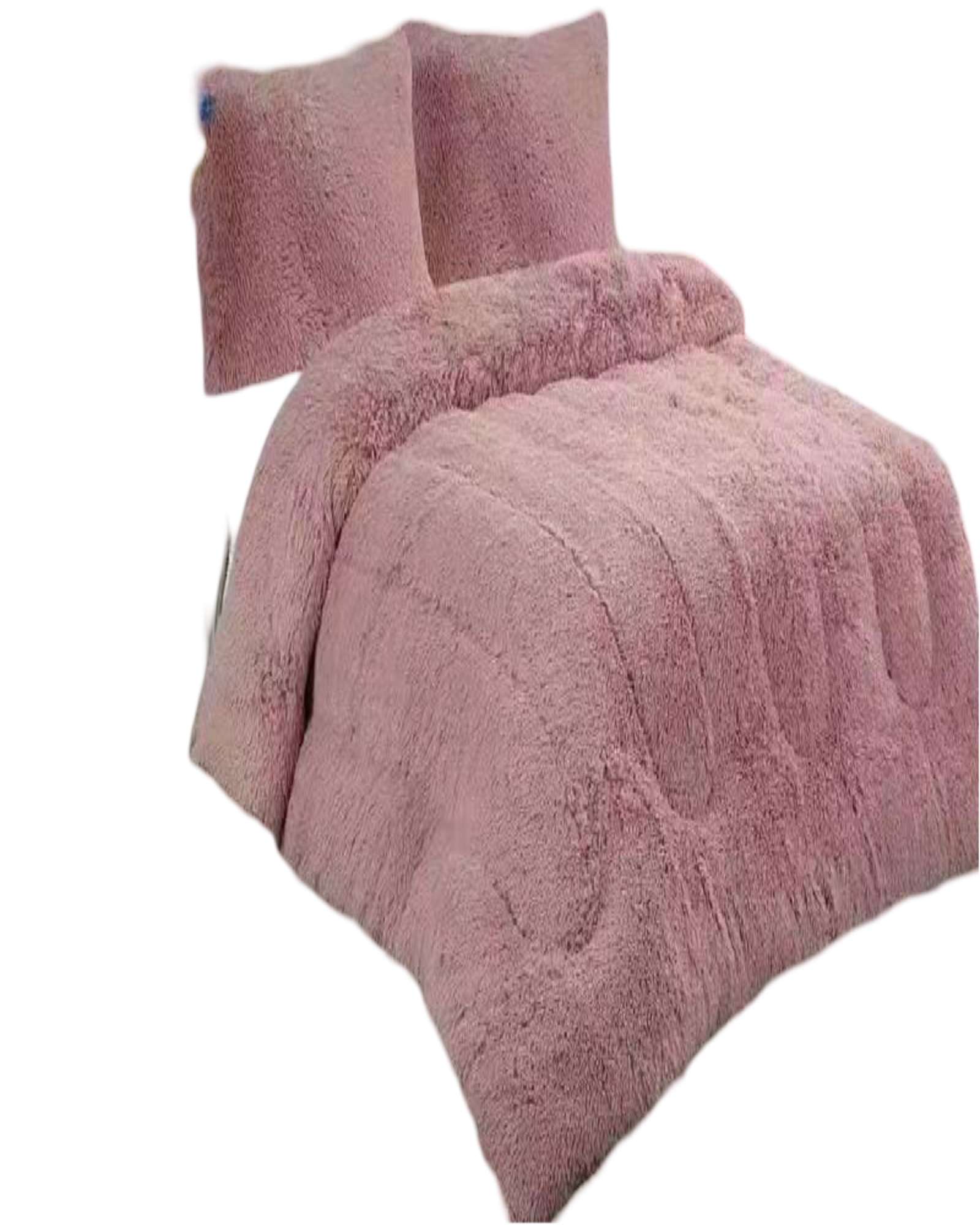 Genérico - Plumon Peludo 2 Plazas Rosado