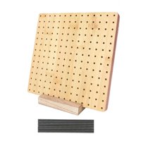 Magideal - Tablero De Bloqueo De Ganchillo, Tablero De Agujeros Con Alfileres, Tablero De Bloqueo De Punto De Bambú, Tablero Perforado Para Ganchillo Para 29Cmx29Cm
