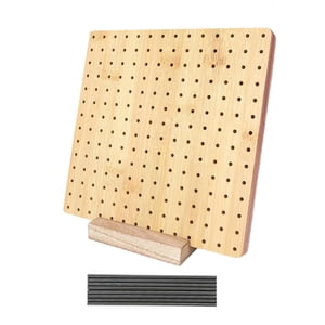 Magideal - Tablero De Bloqueo De Ganchillo, Tablero De Agujeros Con Alfileres, Tablero De Bloqueo De Punto De Bambú, Tablero Perforado Para Ganchillo Para 25Cmx25Cm