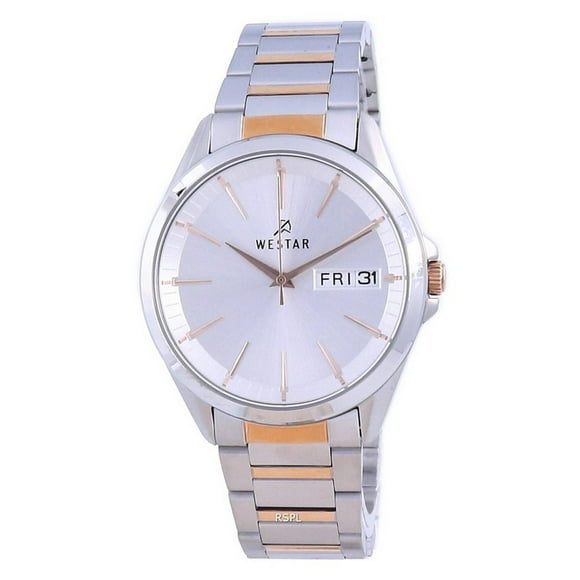 Reloj Westar Silver Dial Two Tone Stainless Steel Quartz 50212 SPN 607 Men's Watch