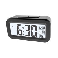 Bothyi - Reloj Despertador Digital Con Fecha De Temperatura Interior Para Escritorio De Oficina Dormitorio Negro