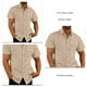 thumbnail image 5 of Camisa de manga corta con botones y doble bolsillo para hombre, color puro, transpirable, informal, para uso diario, trabajo y fiestas., 5 of 6