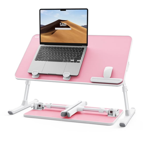 Soporte para laptop SAIJI ajustable en altura y ángulo, para cama, color rosa