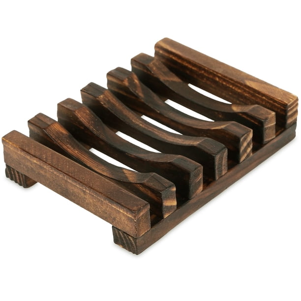 1pc Self-Draining Wooden Soap Dish for Shower and Bathroom - Keep Your Soap Clean and Dry with this Easy-to-Use Soap Holder