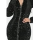 thumbnail image 5 of Vestido Midi Negro con Cremallera Bidireccional y Lentejuelas en Contraste M, 5 of 5