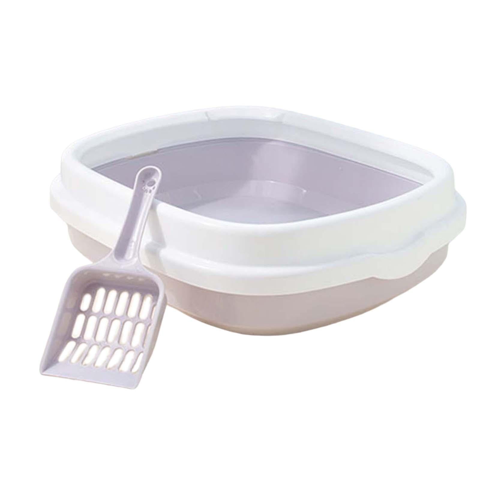 Inodoro Semicerrado Para Gatos, Bandeja De Arena De Viaje Duradera Más Fuerte, Limpieza De Conejo Gris