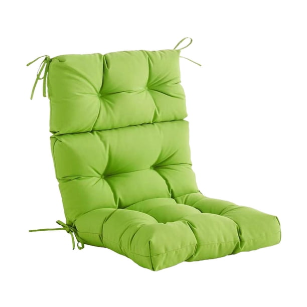 Cojín de respaldo alto plegable de tres piezas para silla reclinable de patio, accesorio de cojín con respaldo para asiento profundo, cojín para silla Verde