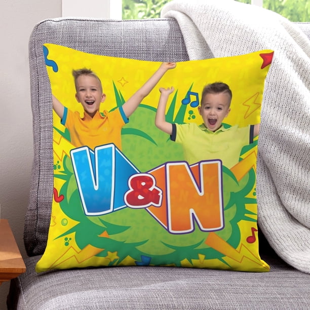Vlad y Niki Fundas de almohada de terciopelo con tema, regalos de funda de almohada, decoración para el hogar, cojín de lanzar, regalo de cumpleaños para fans y parejas.61*61cm.