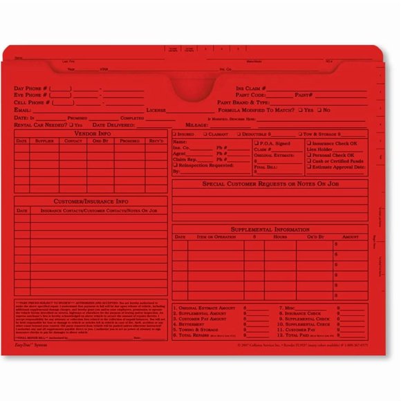Carpetas de trabajo AUTO BODY TOOLMART 50 rojo 29 cm