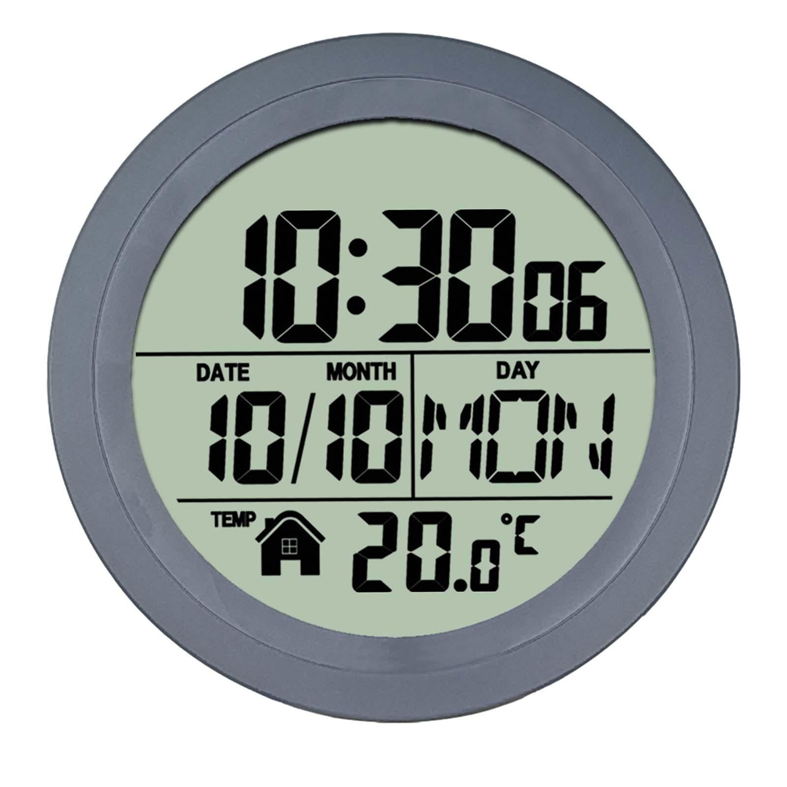 Bothyi - Reloj De Pared Digital Para Baño De 14,6 Cm Con Ventosa Versátil Para Sala De Estudio
