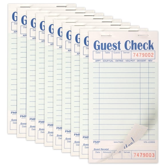 Guest Check Books FMP Brands para servidores, 10 blocs, 500 hojas