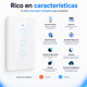 thumbnail image 3 of Apagador Interruptor Inteligente WiFi Táctil 3 Canales Blanco Sin Neutro Luz Pared EOLAND, 3 of 6