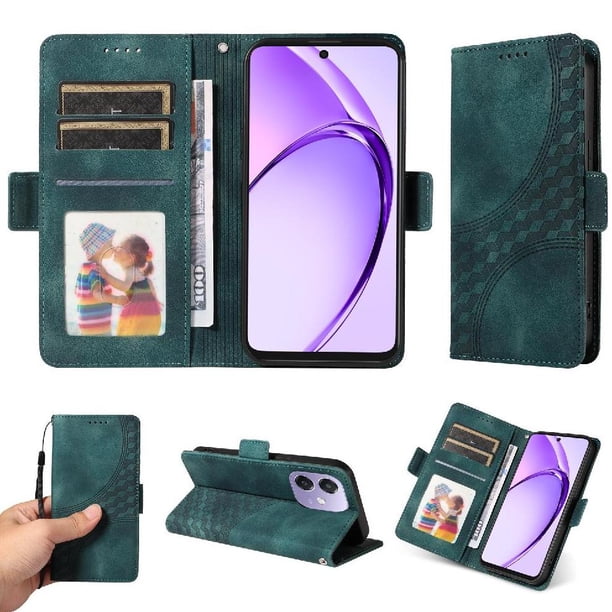 Carcasa FOXDOCK OPPO A5x 4G/5G de cuero PU, diseño acolchado clásico, protección contra caídas y rayones