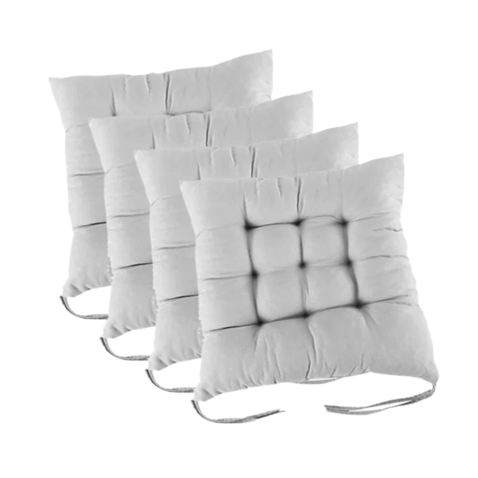 Ioensy - 4 Almohadillas Lavables Para Silla, Cuadradas, Para Comedor, Aula, Patio, Color Gris