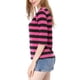thumbnail image 4 of INSPIRE CHIC Camiseta Básica de Mujer con Mangas al Codo Cuello Redondo Ajustada Regreso a Clases Camiseta Casual Estampada Fucsia Negro M, 4 of 8