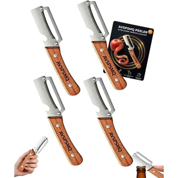 Pelador multifunción 2 en 1 mango ergonómico acero inoxidable abridor viales