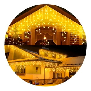 Disparo - Set 3 Luces Navidad Solar Cascada Calidas 360 Led 8M Hogar