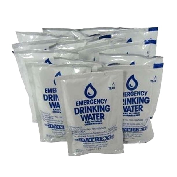 Paquete de agua de emergencia Datrex, 125 ml, suministro para 3 días/72 horas, 18 unidades