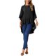 thumbnail image 2 of INSPIRE CHIC Blusa Asimétrica Casual de Mujer con Mangas 3/4 Acampanadas, Cuello Redondo, Espalda con Abertura y Dobladillo con Volantes S Negro, 2 of 6