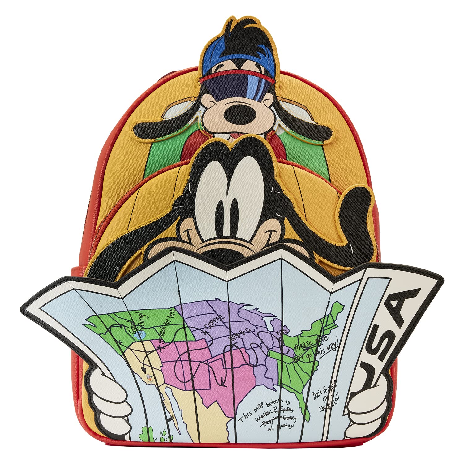 Minimochila Loungefly Disney Goofy Movie Road Trip Map