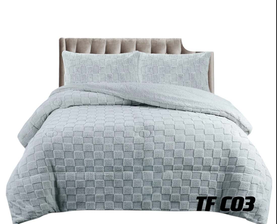 Mundo Shopping - Plumon De Invierno Texturizado Diseño Cuadros Con Chiporro King