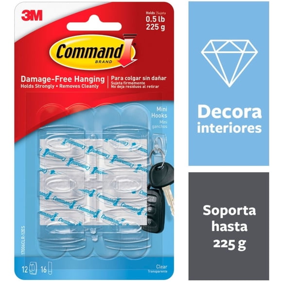 Ganchos Mini Transparentes 6 unidades, 1 Un