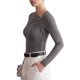 thumbnail image 3 of INSPIRA CHIC Tops de cuello asimétrico para mujeres, blusas ajustadas de manga larga casual Y2K para salir, talla S, gris, 3 of 6