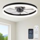 thumbnail image 1 of Ventilador de techo Fszdorj de 23,6" de montaje empotrado con LED y control remoto/app, 1 of 7