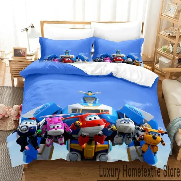 3D Print Super Cartoon Wings Bedding Set Boys Girls Twin Queen King Size Duvet Cover Pillowcase Bed boys Adult