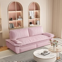 M&Ms - 73.2"" Queen Pull Out Sofa Bed,3-In-1 Convertible Sleeper Sofa,Multi-Functional Velvet Loveseat Bed,Pink(Old Sku W1885P163514/W1885S00052;New Sku W1885S00230)