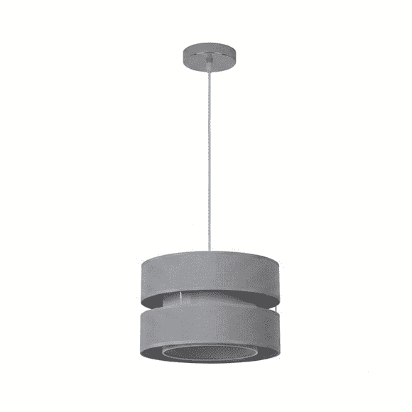 Lámpara De Colgar Tela 1 Luz E27 Gris