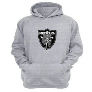 Genérico - Polerón Canguro Metallica Gris Claro Talla Xs Unisex