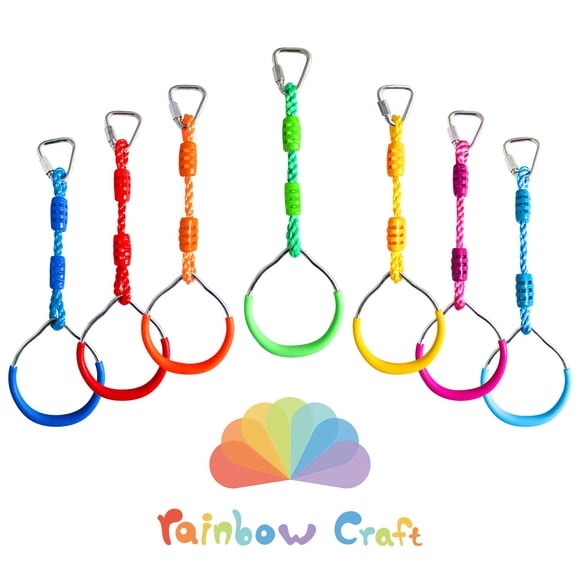 Ninja Rings Rainbow Craft, paquete de 7 unidades para Backyard Ninja Warrior
