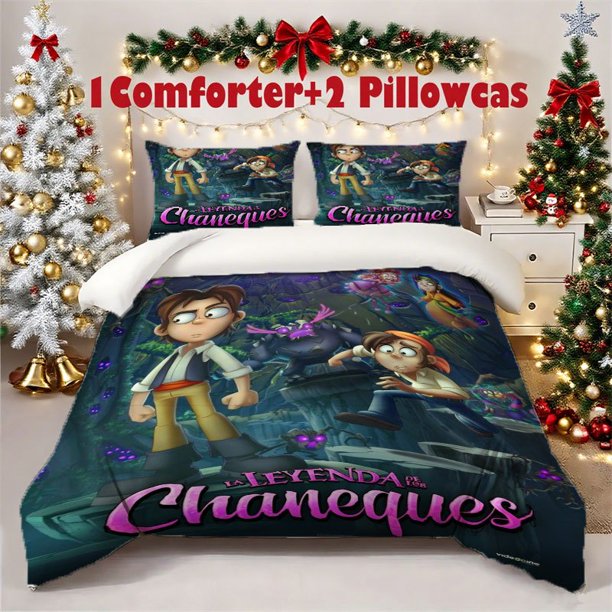 Anime Legend of Channeques Bedding Set - Soft Polyester Fiber Zipper Closure All-Season Comforter with Vibrant Character Artwork