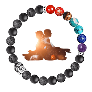 Pulsera Heshpaws Buddha 7 Chakra Anti Anxiety Negra