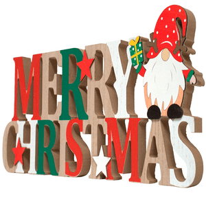 Wakeshome - Letrero De Navidad Merry Christmas Adorno De Madera 39X15Cm