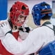 thumbnail image 2 of Cabezal Casco Protector Artes Marciales Taekwondo Con Careta Rojo Talla S, 2 of 3