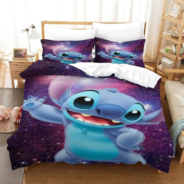 v1438 Bed Sheets Stitch Duvet Cover,home decor bedroom bedding set universal,suitable for children and adults /-piece set cute printed 3-Piece Bedding Set (1 Duvet Cover + 2 Pillow Shams) Bed Sheets j